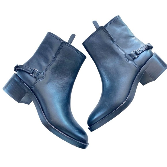 FRANCO SARTO Colt Black Leather Ankle Boots NEW - Picture 1 of 9